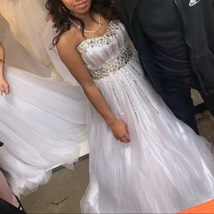 White Tubed Prom Dress